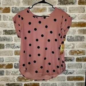 Mauve polka dot top